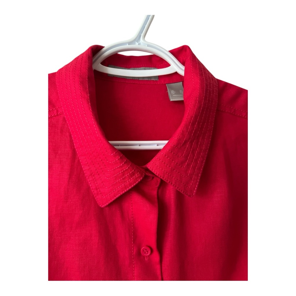 LIZ CLAIBORNE | NWT 100% Linen Button Down Blouse Size XL - Picture 3 of 7